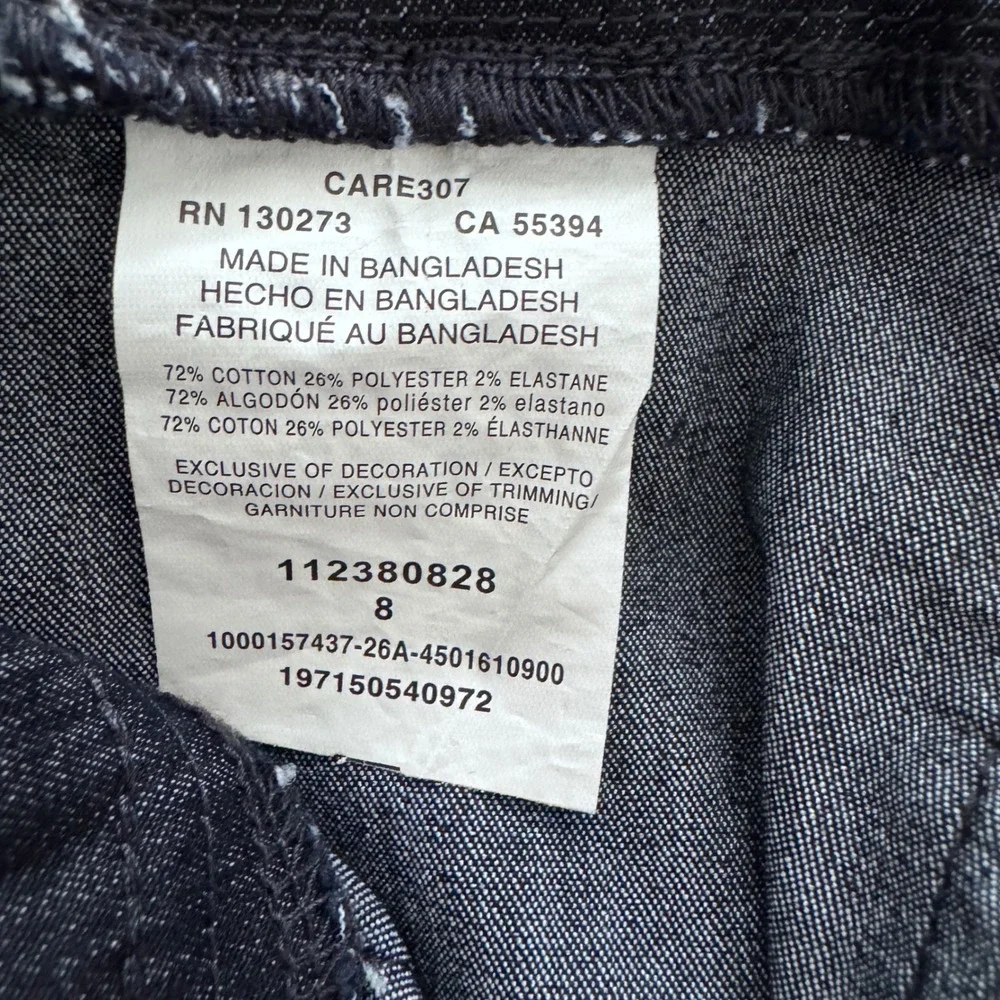 Lee Denim Short Mid Rise Women 8 Indigo Comfort Waistband